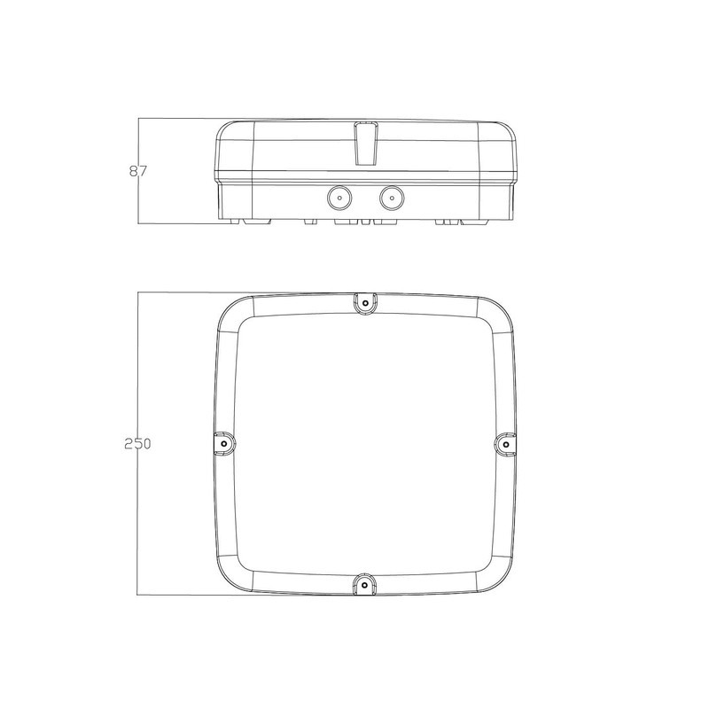 Bright Source Wall & Ceiling Square Utility LED Bulkhead, Black,