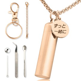 alettimo Ashes Pendant, Double Waterproof, Includes Engraved Charm, Includes Key Holder, Memorial Pendant, Half, Ashes Capsule, Necklace, Accessory, Hand Help, Hypoallergenic, Stainless Steel Glass