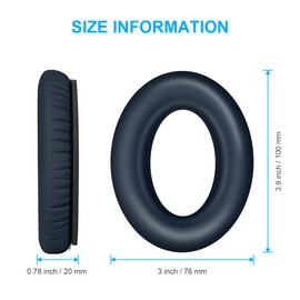 Ainiv 1Pair Ear Pads Cushions Replacement for Bose QuietComfort 35 (QC35) and Quiet Comfort 35 II (QC35 II) Over-ear Headphones, Soft Leather Headphones Replacement Earpads Ear Cushion, Blue+Black