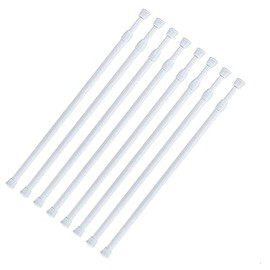 Tension Rods 28 to 48 Inches 8 Pack Spring Tension Rods,Adjustable Extension Spring Rods Closet Rod Cupboard Bars Thin Tension Curtain Rod for Windows,Kitchen, Bathroom,Cupboard,Wardrobe (WHITE)