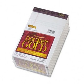 TOPS® TOP63910 DOCKET GOLD PERFORATED PAD, LEGAL RULE, 5 X 8, WHITE, 12 50-SHEET PADS/PACK **Full Carton Of:12 PK **