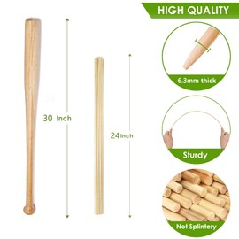 Marshmallow Roasting Sticks for Campfire, 24 Inch Disposable Bamboo Skewers, Marshmallow Skewers Extra Long, 6.3mm Thick Heavy Duty Smores Sticks for Fire Pit, Hot Dog, BBQ, Campfire (100 PCS)