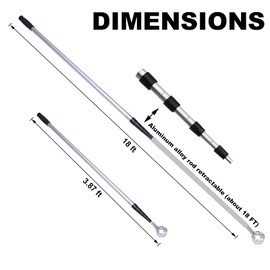 HOW TRUE Stainless Telescopic Extendable Golf Ball Retriever for Water, 18 Foot Maximum Length