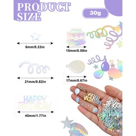 WUNZILO Konfetti Geburtstag Tischdeko, Happy Birthday Konfetti Mehrfarbig, Streudeko Geburtstag Deko Mädchen Junge Kinder für Geburtstage Partys, Bunte, 15g