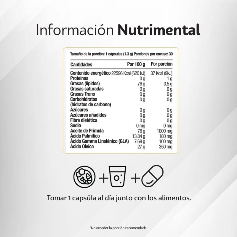 Aceite De Prmula Balance Hormonal 30 Cpsulas Sin Sabor