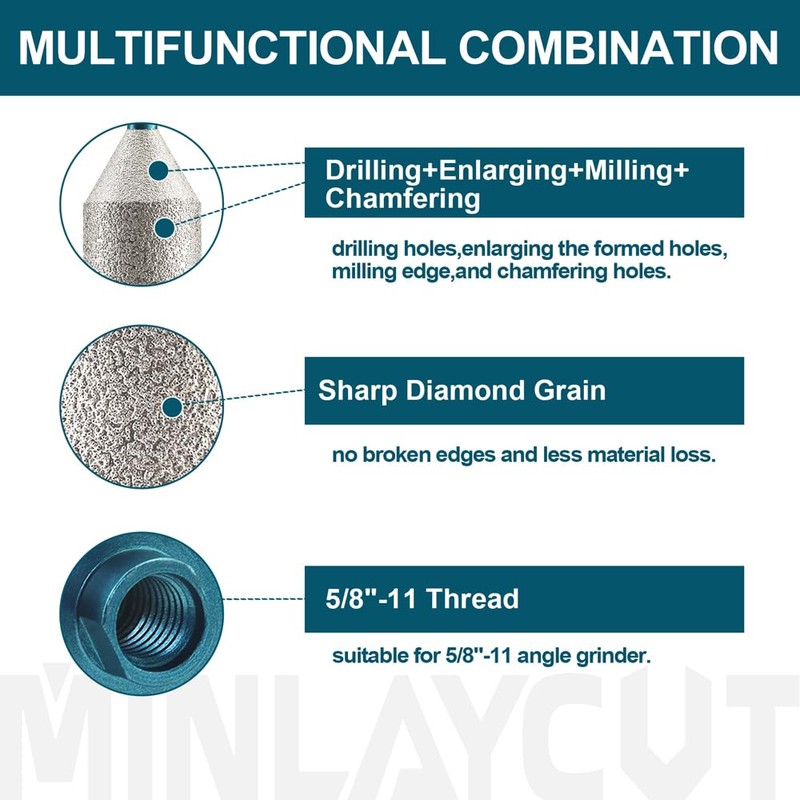 Diamond Finger Milling Bit 20-50mm Tile Drill Bit for Drilling