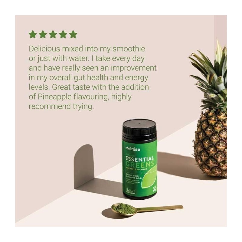 Melrose Organic Essential Greens Pineapple Powder 120g