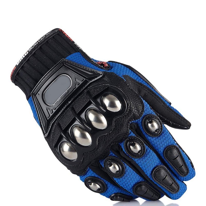Oubaiya Steel Outdoor Knuckle Motorcycle Motorbike Powersports Safety Gloves (XX-Large,