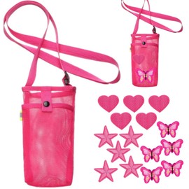 Push color PET bottle cover and patch set bottle holder shoulder plastic bottle holder water bottle cover water bottle holder lightweight nylon mesh shoulder water bottle water bottle push color