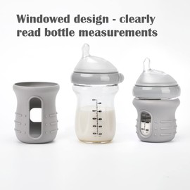 haakaa Glass Baby Bottle Sleeve - Non Slip Silicone Bottle Cover for Wide Neck Glass Baby Bottle 4.2oz -1pk