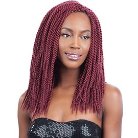 FREETRESS BRAIDS Senegal Twist Large 12" (Pack of 4) - Synthetic Crochet Braid Hair Pre-Looped (1 Jet Black)