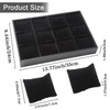 Polmart Stackable 12-Grid Jewelry Tray with Pillow, Black Velvet (2-Pack)