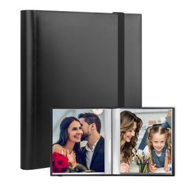 8.5x11 Photo Album, 8.5x11 Photo Album Book Holds 68 Photos, Art Portfolio Binder for 8.5 x 11 Pictures, Binder Album 8.5x11 for Photos, Kids Artwork, Sketch (Black)