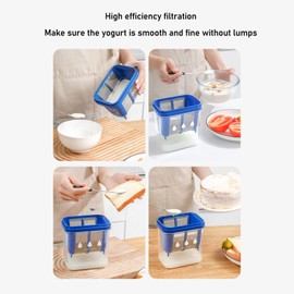 Greek Yogurt Maker, Large Capacity Whey Separator Yogurt Strainer with Extra Fine Mesh Strainer Bag, Stainless Steel Filter Soy Milk Nut Greek Usage Food Strainer