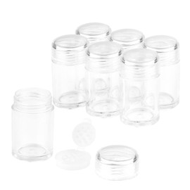 Eyeshow 6 Pack Clear Plastic Loose Powder Jar - 10 ml Empty Face Powder Case with Sifter and Sample Pots