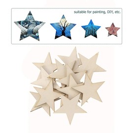 NUOBESTY Wooden Stars Star Wooden Discs for Painting and Crafts Wooden Confetti Table Decoration Hanging Decoration for Baby Shower DIY Craft Embellishments 50 Pieces 30 mm