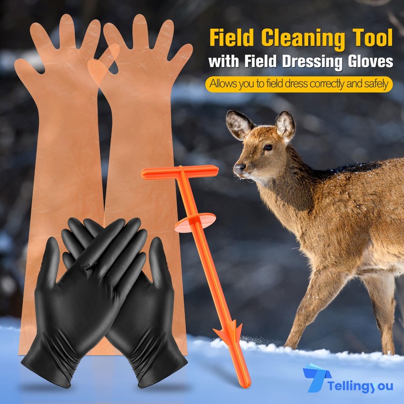 Tellingyou Field Cleaning Tool with Field Dressing Gloves, Big Game