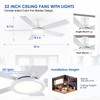 BYKISTOK 52In Flush Mount Ceiling Fans with Lights - White