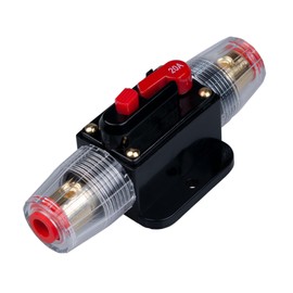 20A AMP Circuit Breaker 20A Inline Fuse Holder Inverter Block DC 12V-24V Volt Manual Reset for Car Automotive Marine Boat Audio Solar System Protection