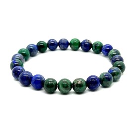Azurite Stretch Bracelet - 8mm Beads - Sagittarius Birthstone - Throat Chakra