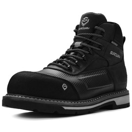 SUREWAY Men's 6" Heavy Duty Soft Toe Waterproof Work Boot GoodyearWelt ​Construction,Superior Oil/Slip/Acid Resistant,Dual-Density Comfortable Outsole,Full-Grain,Men's Working Boots/Shoes