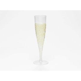 Regalzone ™ 50 x Clear Plastic Champagne Flute Glasses 160ml UK CA Marked at 125ml. Perfect for Weddings, Parties and Outdoor and Indoor Events