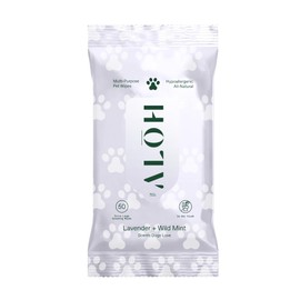 ALŌH Hypoallergenic | All-Natural | Multi-Purpose Pet Wipes. Lavender + Wild Mint 50ct Wipes