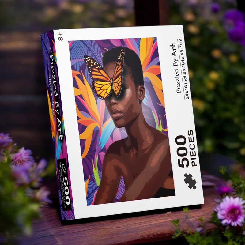 Puzzled By Art Signature Puzzle for Adults, Black Art Jigsaw