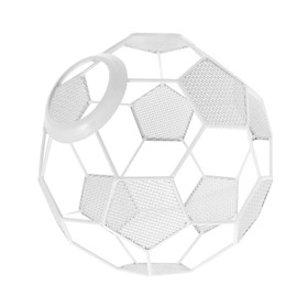 Holibanna Soccer Shape Vintage Metal Cage Lamp Shade Industrial Pendant Light Cover with Hollow-Out Design Unique Football Theme for Living Room and Bar White Chandelier Light Fixture