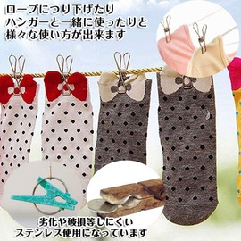 ASK Stainless Steel Clips, Medium 3.4 inches (8.7 cm), 10 Pieces Clothespins Clips, Pinch, Rust Resistant, Strong, Windproof, Clothespins, Laundry Supplies, Clothes Drying, Room Drying, Outdoor Drying, Multi-Purpose (10 Pieces, Type 1 C (3.4 inches))