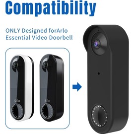 Arlocam Doorbell AVD2001-100NAS Protective Cover Case, Doorbell Silicone Cover Compatible with Arlocam AVD2001-100NAS Video Doorbell,Full Protection for Arlocam Video Doorbell AVD2001-100NAS, Black