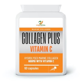 CoreVital Balance Marine Collagen Plus Vitamin C, 1200mg Hydrolysed Collagen with Vitamin C, 60 Capsules, Skin Health Support