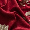 ELKCA Luxury Burgundy Red Chenille Floral Embroidered Curtains for Bedroom