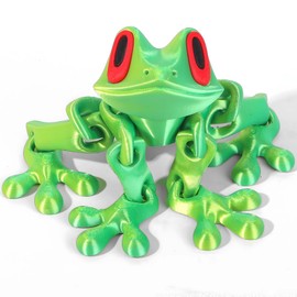 Articulated 3D Printed Frog Decorative Fridge Magnets - Funny Refrigerator Magnets for Locker Kitchen Car Desk (Green)