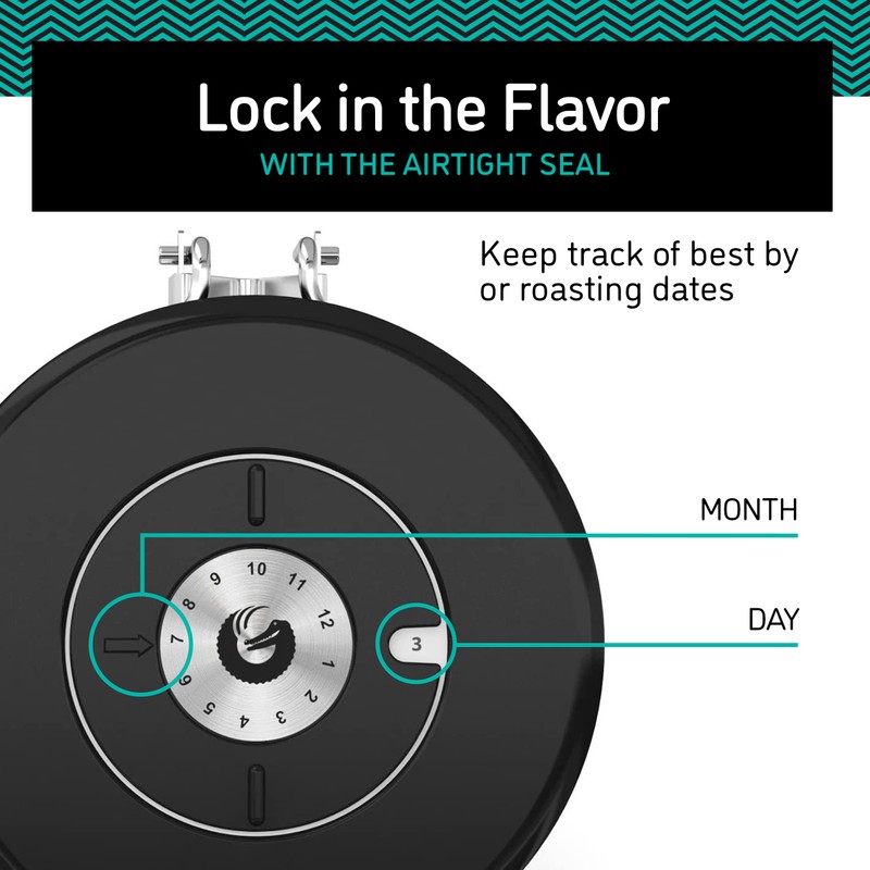 Coffee Gator Stainless Steel Coffee Grounds and Beans Container Canister