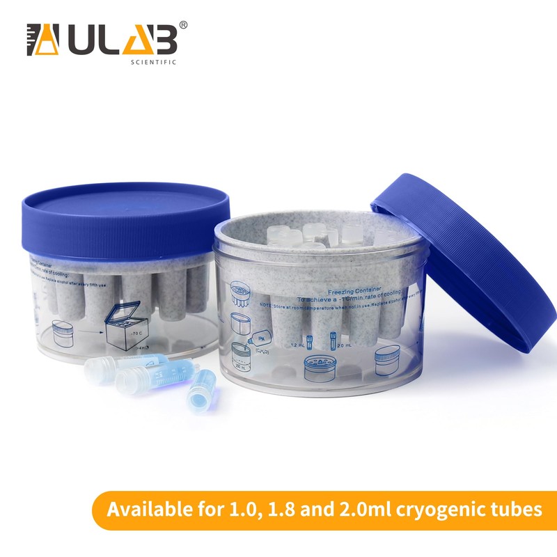 ULAB Scientific Cryo-Safe -1ââ€žÆ’(-33.8ââ€žâ€°) Freezing Container Polycarbonate Jar with High-Density