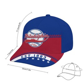 Baseball City Style Adjustable Hat Unisex Adult Game Day Team Color Snapback Cap Sports Fan Gift for Men Women, For Philadelphia Fan, One Size