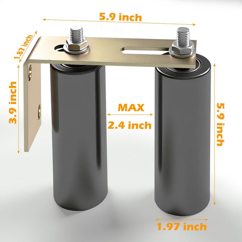 6" Gate Roller Guide with L-Bracket – Heavy-Duty Adjustable Sliding