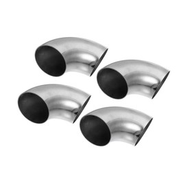 Motoforti 4pcs OD 3 Inch 90 Degree Mandrel Bend Elbow SS304 Stainless Steel Bend Tube Exhaust Elbow Pipe for Car Modified Exhaust System 3" Piping Silver Tone Long-lasting