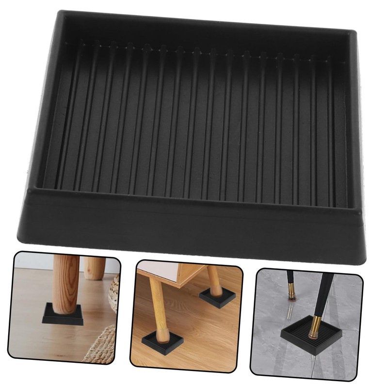 LALAFINA Multi Function Rubber Furniture Coaster Square Leg Pads for