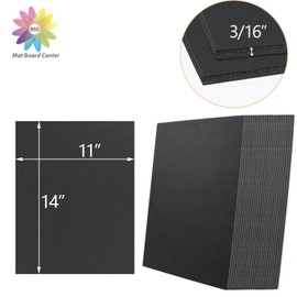 Mat Board Center, Pack of 25 Foam Boards (Black Color, 11x14 3/16")