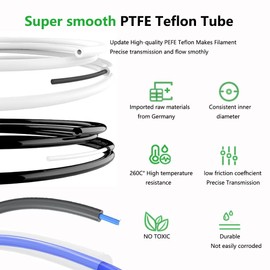 Ultra-Smooth PTFE Teflon Tubing 5m with Tube Cutter, 2.5mm ID × 4mm OD PTFE Tube Fits Direct Drive Extruder 3D Printer for Bambu Lab A1/A1 mini/P1P/P1S/X1C,Creality K1 Series/Ender 3 V3 -Translucent
