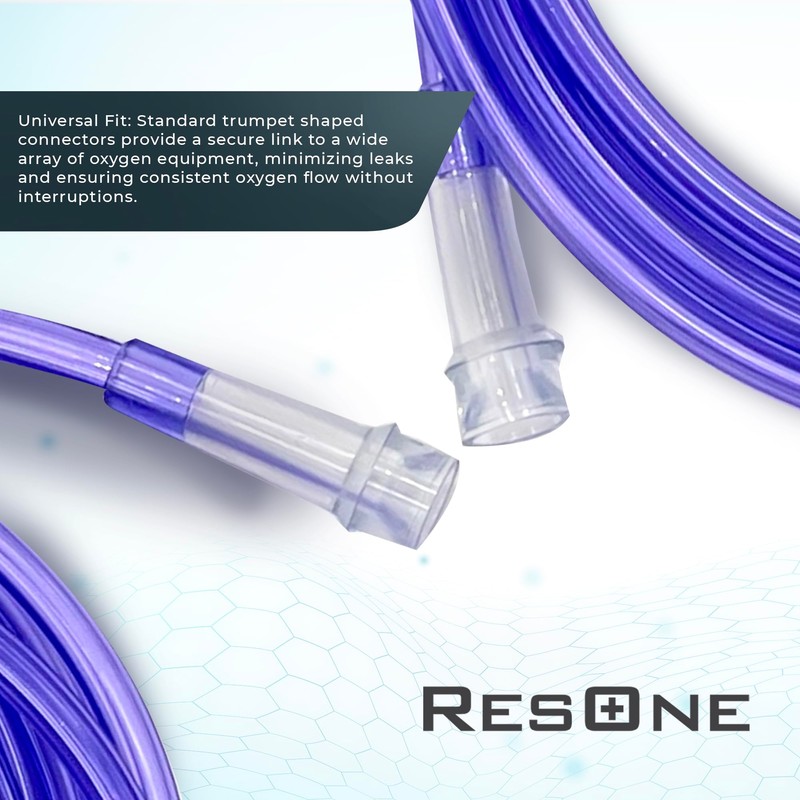 ResOne 5pk 7Ft Oxygen Supply Tubing, Crush Resistant, Standard Connectors