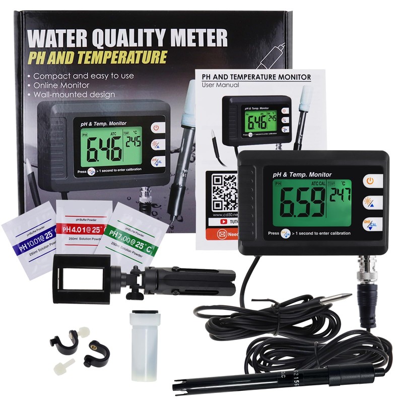 2 in 1 Temperature pH Monitor Meter Tester Sensor test