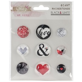 Glitz Design Giant Rhinestones, Black and White