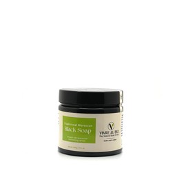 Vivre Au Bio 100% Natural Traditional Handmade Moroccan Black Soap Infused with Lemon 200g. Made in Morocco with 100% Moroccan Sourced Ingredients. ISO & GMP Certified.