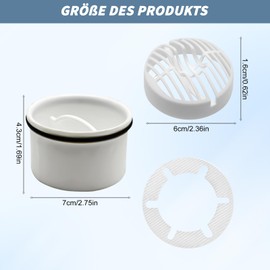 lafo Hair Strainer + Immersion Pipe for Shower Drain Fitting Set, Compatible with Drain Fitting. 6960, 6961, 6962, 6963, Replacement Immersion Pipe Hair Catcher, Shower Hair Filter Strainer Insert (1)