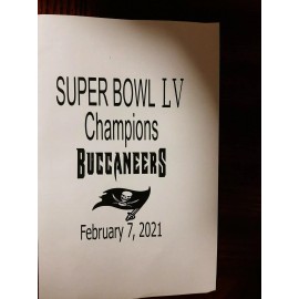 Super Bowl 55 CHAMPIONS - BUCCANEERS, Set of 2 Glass Mugs,  Sandcarved Design