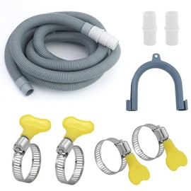 3 m Drain Hose Connection, 1/1.5/2/2.5/3/4/5/6/7 m Extension for Washing Machines, Washing Machine Hose, Hook and Hose Clamp, for Washing Machines, Dishwasher