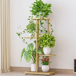 Curtainboro 4 Tier Plant Stand, Heavy Duty Metal Rack, Metal Flower Pot Shelf Holder Clearance, Tall Corner Rack for Multiple Plants for Patio Garden Balcony Living Room Bedroom